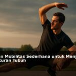 Orang melakukan latihan mobilitas tubuh sederhana di ruang terbuka dengan pencahayaan alami